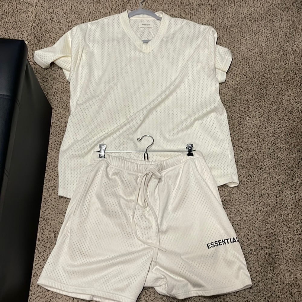 FOG Fear of God mesh shirt and shirts combo size medium cream color way